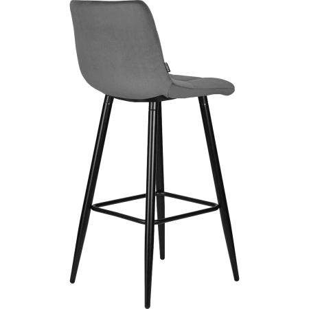 Стул барный Dobrin Nicole тёмно-серый/чёрный (велюр/металл)