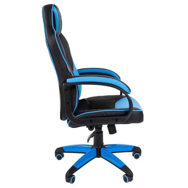 Кресло игровое Chairman Game 17 голубое/черное (экокожа/ткань, пластик)