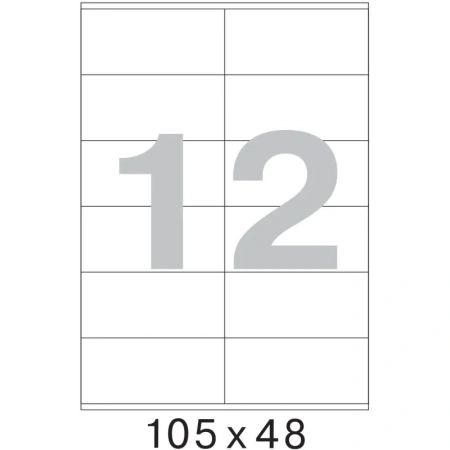 Этикетки самоклеящиеся ProMega Label белые 105х48 мм (12 штук на листе А4, 100 листов в упаковке)