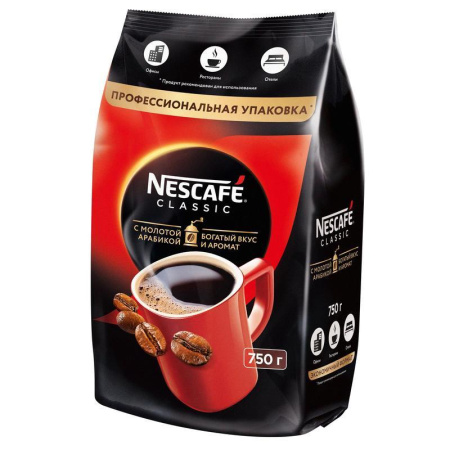 Кофе растворимый Nescafe Classic 750 г (пакет)