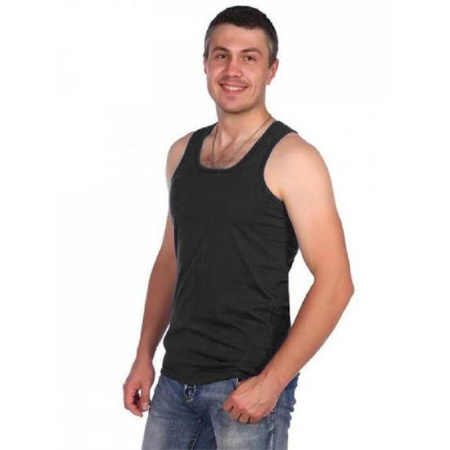 Майка черная 100% хлопок (размер 54)