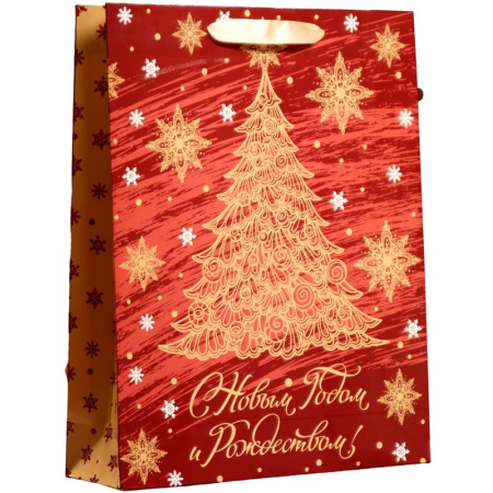 Пакет подарочный ламинированный UPAK LAND Елочка (33х42х10 см)