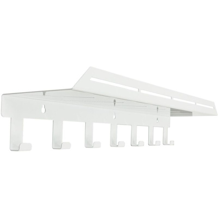 Полка для ванны с крючками Liria RU2053W (белый)