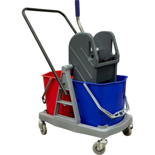 Тележка уборочная двухвёдерная 2х18 л, с отжимом (DR6074)