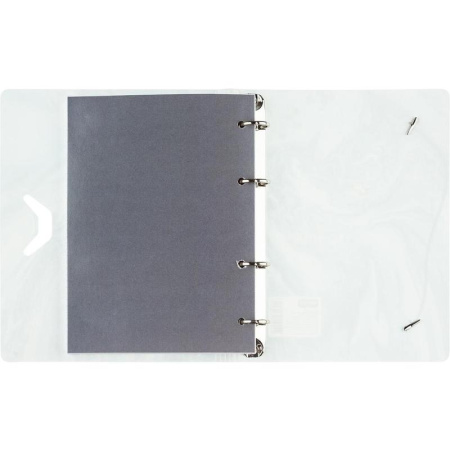 Бизнес-тетрадь Attache Selection Fluid A5 120 листов серая/голубая в клетку на кольцах (185x218 мм)