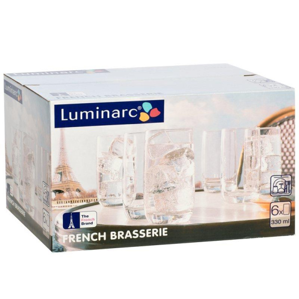 Набор стаканов Luminarc Французский ресторанчик стеклянные высокие 330 мл 6 штук в упаковке (артикул производителя H9369)