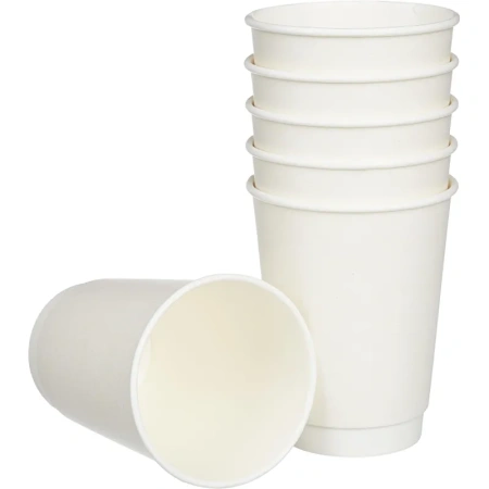 Стакан одноразовый бумажный 300 мл белый 25 штук в упаковке Комус Стандарт