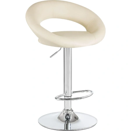 Стул барный Dobrin Mira кремовый/хромированный (искусственная  кожа/металл)