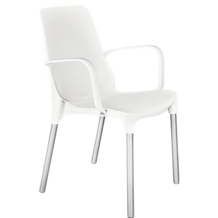 Стул обеденный Sheffilton SHT-S76 белый/хром лак (пластик)