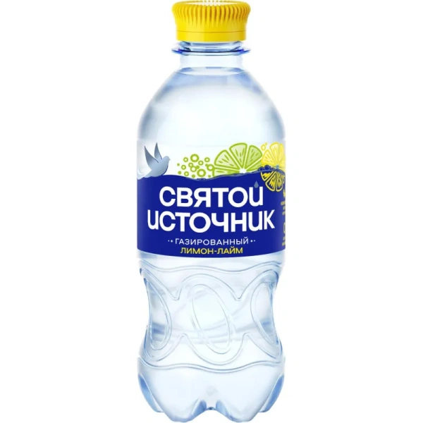 Вода питьевая Святой источник газированная со вкусом лимона и лайма 0.33  л