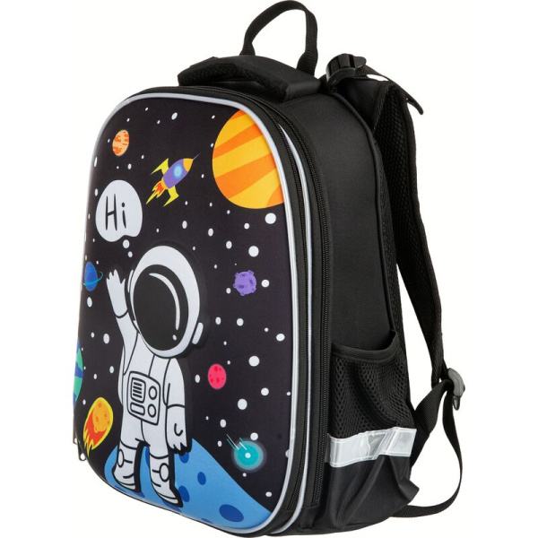 Ранец Комус Класс (№1 School) 3D Space черный с двумя отделениями