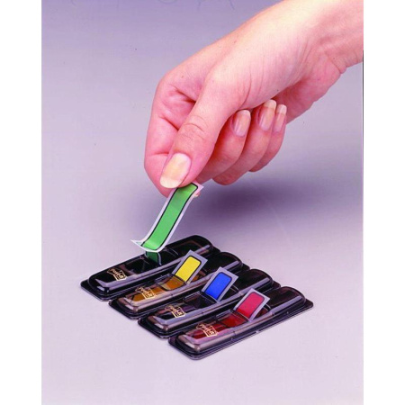 Клейкие закладки Post-it Professional пластиковые 4 цвета по 24 листа 11.9х43.2 мм в диспенсерах