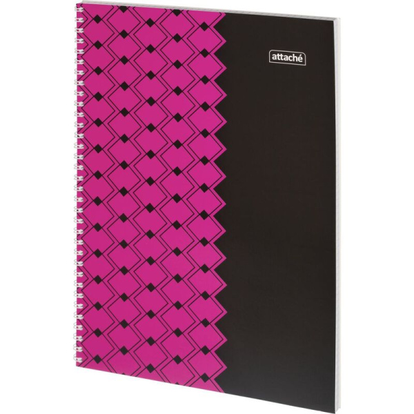 Тетрадь общая Attache А4 60 листов в клетку на гребене (обложка  комбинированная, ВД-лак, 40 штук в упаковке)