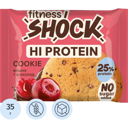 Печенье протеиновое FitnessSHOCK вишня-шоколад 35 г