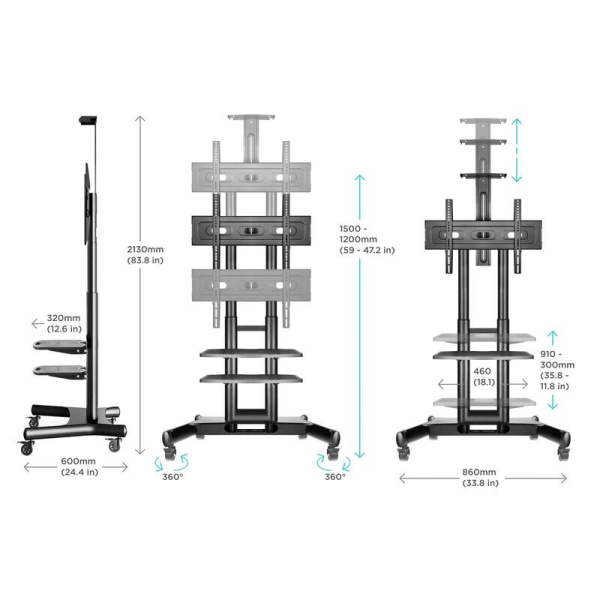 Стойка для ТВ с кронштейном Onkron TS1552 (TS1552-B)