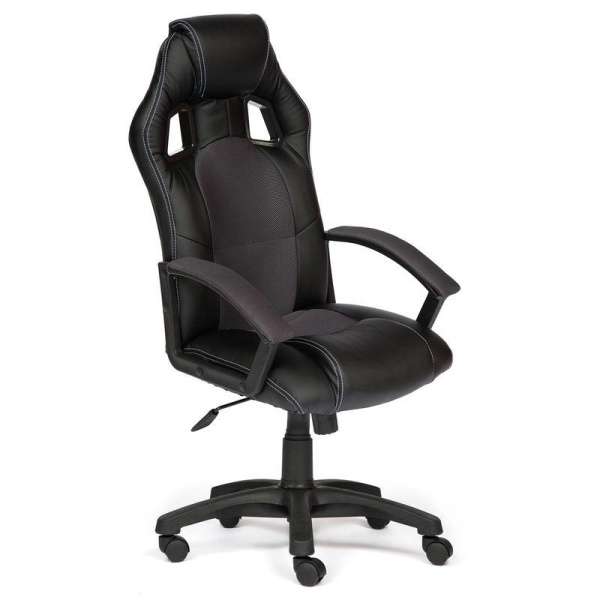 Кресло игровое Driver серое/черное (экокожа/сетка, пластик)