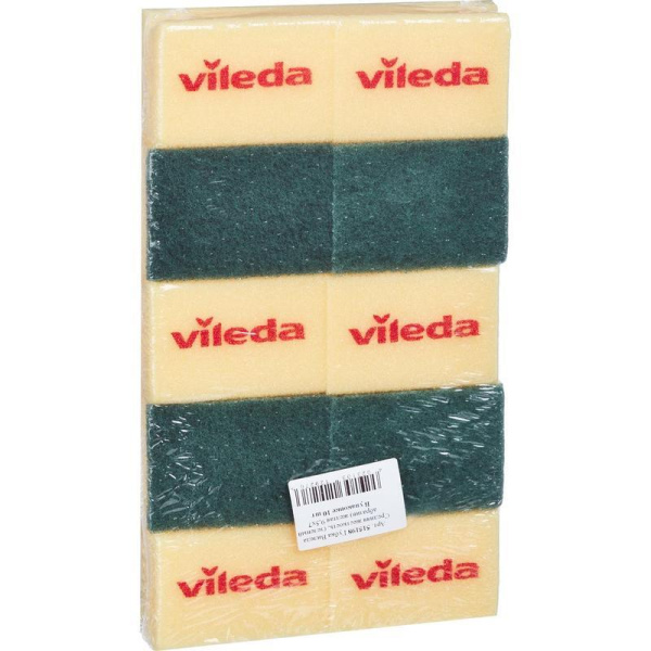 Губки для сильных загрязнений Vileda Professional 10 штук в упаковке абразивные зеленые (артикул производителя 125603, 95х70х45 мм)