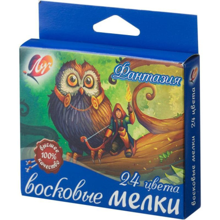 Мелки восковые Луч Фантазия круглые 24 цвета Мелки восковые Луч Фантазия круглые 24 цвета