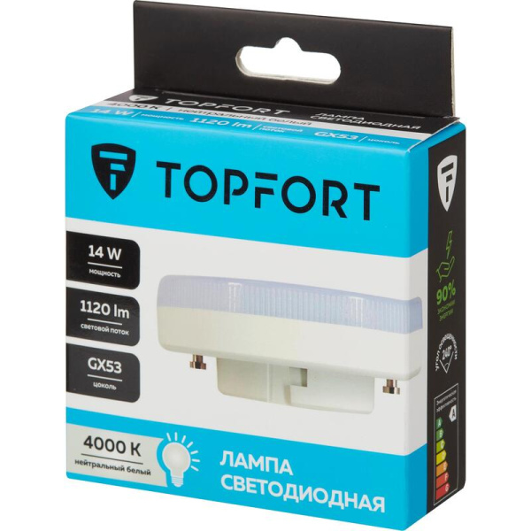 Лампа светодиодная TOPFORT 14 Вт GX53 (GX, 4000 K, 1120 Лм, 220 В)