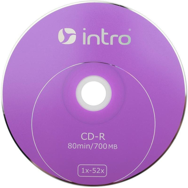 Диск CD-R Intro 52X 700MB Cakebox (25 штук в упаковке)
