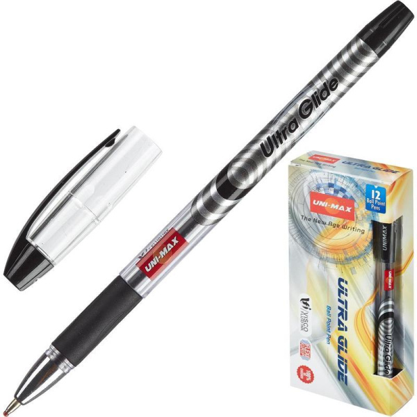 Ручка шариковая Unimax Ultra Glide черная (толщина линии 0.8 мм)