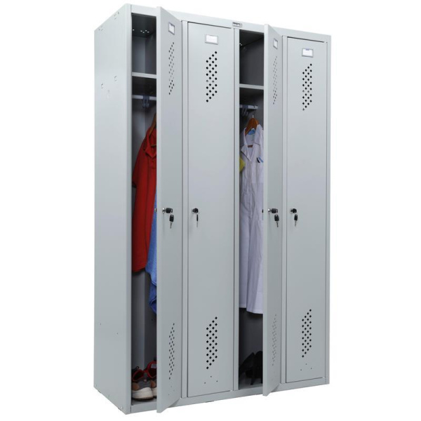 Шкаф для одежды металлический Практик Стандарт LS-41 4 отделения