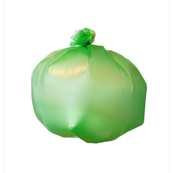 Мешки для мусора на 30 литров Luscan Bio зеленые (ПНД, 10 мкм, в рулоне  30 штук, 50x60 см)
