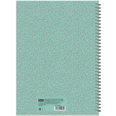 Бизнес-тетрадь Attache Fleur Мята A4 96 листов разноцветная в точку на спирали (203x290 мм)