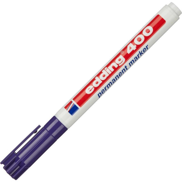 Маркер перманентный Edding 400/8 фиолетовый (толщина линии 1 мм) круглый наконечник