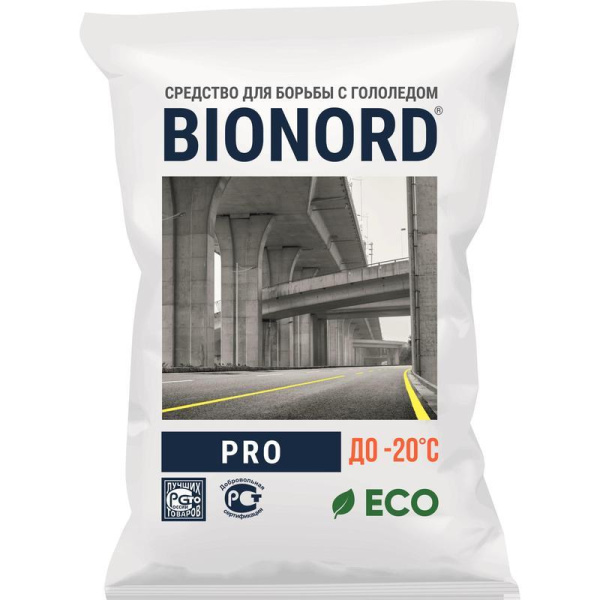 Реагент противогололедный Bionord Pro соль до -20 С мешок 23 кг