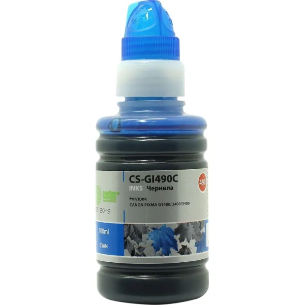 Чернила Cactus CS-GI490C GI-490 для Canon голубые совместимые повышенной  емкости