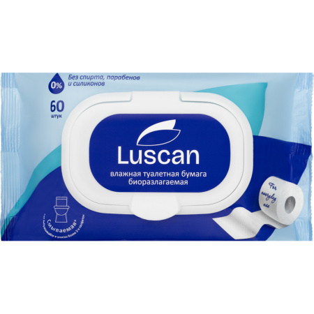 Бумага туалетная влажная Luscan