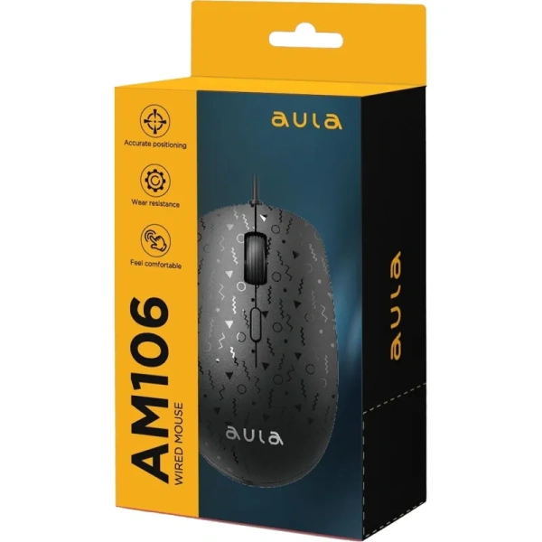 Мышь проводная Aula AM106 черная (80003338)