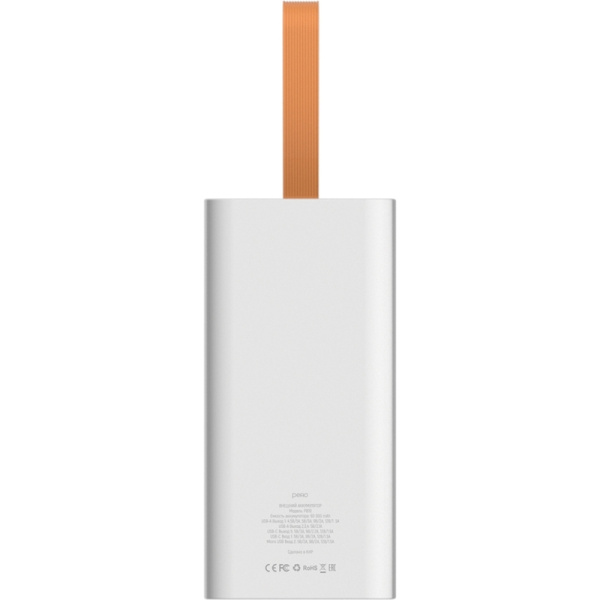 Внешний аккумулятор (power bank) Pero  PB10 60000 мАч белый  (4673759570177)