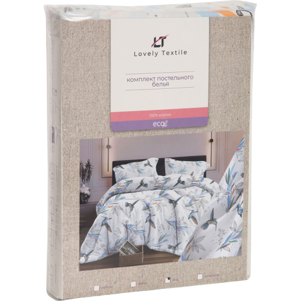 Постельное бельё Lovely textile Колибри (1.5-спальное, бязь)