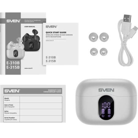 Наушники беспроводные Sven E-310B белые (SV-022624) Наушники беспроводные Sven E-310B белые (SV-022624)