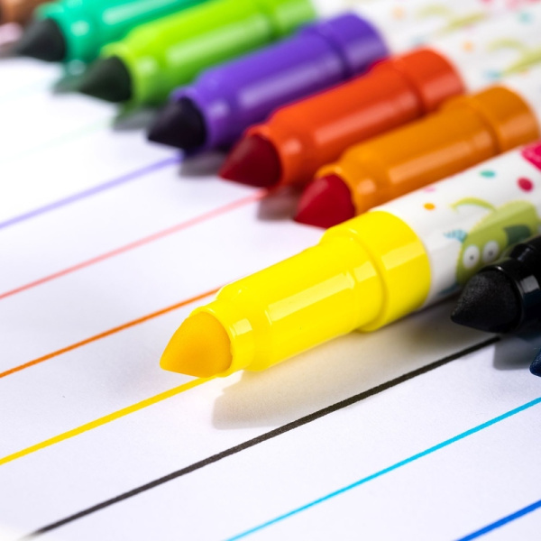 Фломастеры Deli Super Washable Marker 24 цвета с вентилируемыми  колпачками смываемые