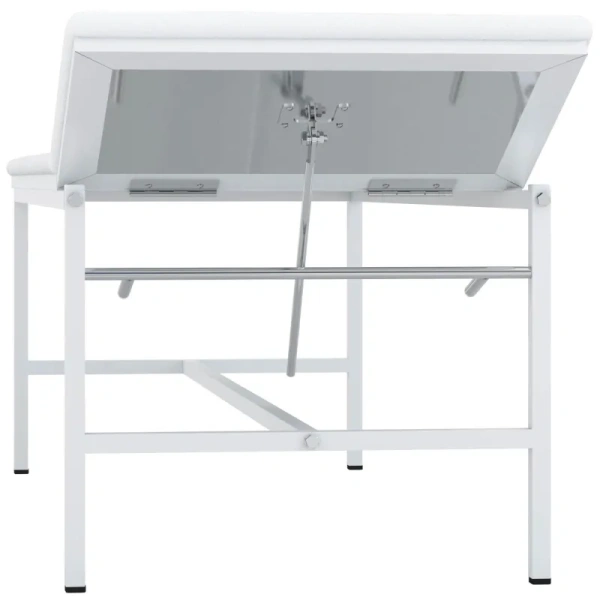 Кушетка медицинская смотровая с подголовником КМС-01-МСК/МСК-203 белая  (винилискожа)