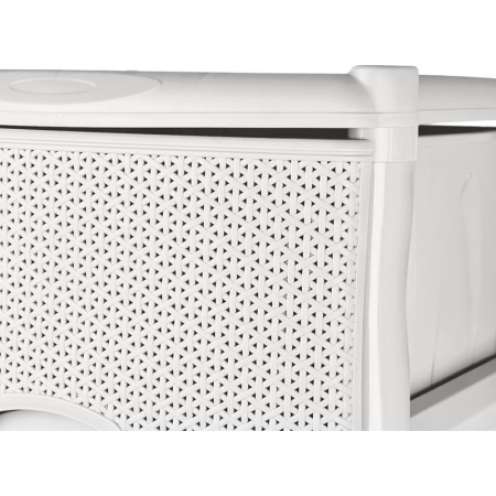 Комод Keeplex Rattan четырехсекционный (белое облако, 480х410х945 мм)