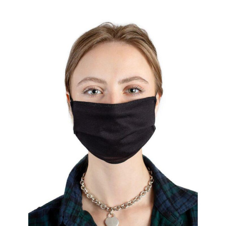 Маска защитная многоразовая текстильная черная (10 штук в упаковке) Маска защитная многоразовая текстильная черная (10 штук в упаковке)