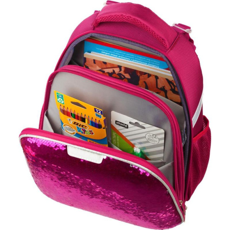 Ранец ортопедический №1 School Sparkle Pink  (пайетки двусторонние)