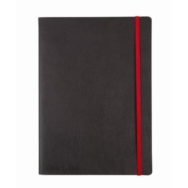 Блокнот Oxford Black'n'Red A5+ 72 листа черный в линейку на сшивке (175x250 мм)