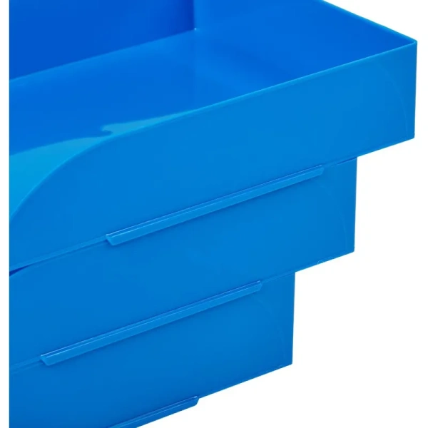 Лоток горизонтальный для бумаг Комус Модерн пластиковый синий