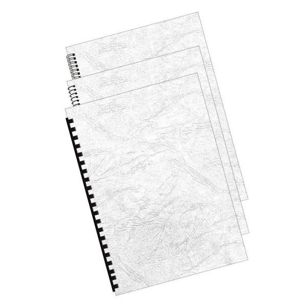 Обложки для переплета картонные Fellowes А4 250 г/кв.м белые текстура кожа (25 штук в упаковке)