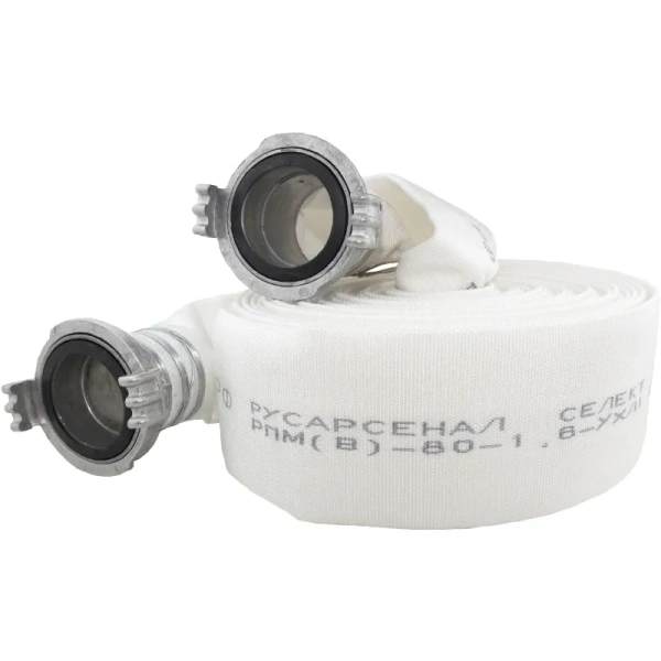 Рукав напорный для пожарных машин Русарсенал РПМ(В)-80-1.6-УХЛ1 20  метров 80 мм с головками ГР-80