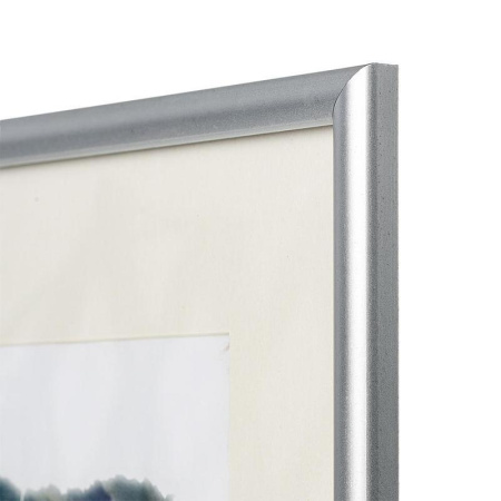 Рамка с паспарту Зебра А3 30x40 см пластиковый багет 14 мм серебристая