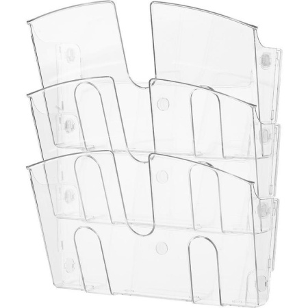 Лоток Uniplast настенный (А4, 3 отделения, прозрачный)
