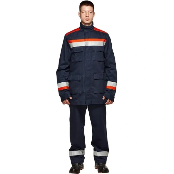 Костюм для защиты от электродуги Энергия летний синий/оранжевый 13.2   кал/см2 (размер 44-46, рост 170-176)