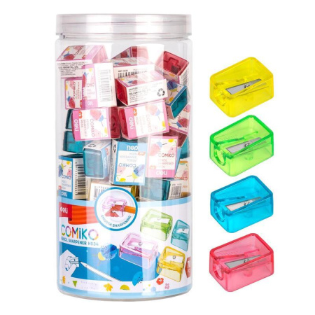 Точилка для карандашей Deli пластиковая цвет ассорти