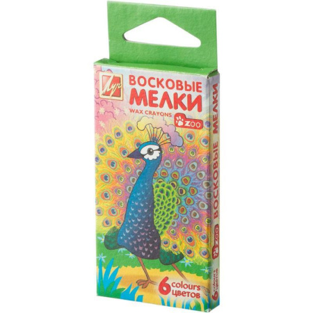 Мелки восковые Луч ZOO 6цв 6гр 8х90 12С 864-08